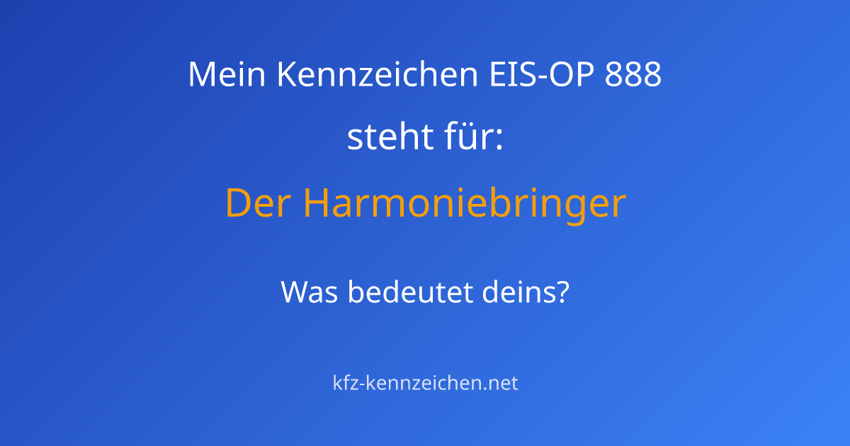 Numerologie-Analyse für Kennzeichen EIS-OP 888
