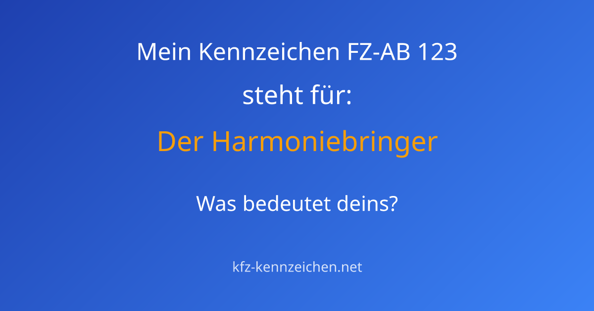 Numerologie-Analyse für Kennzeichen FZ-AB 123