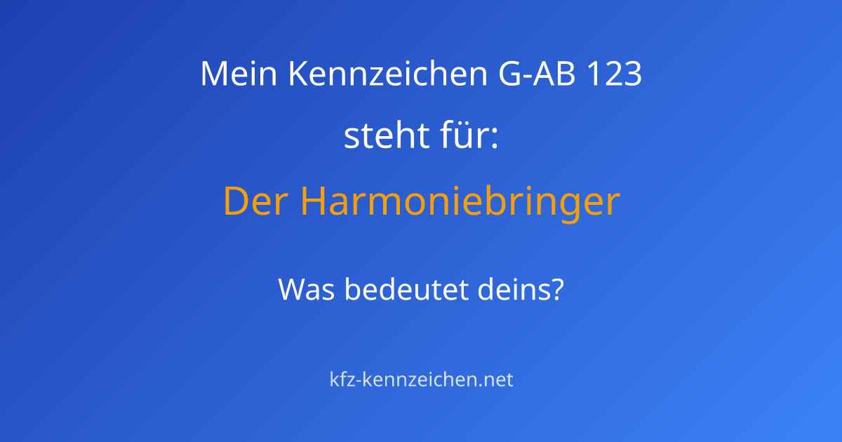 Numerologie-Analyse für Kennzeichen G-AB 123
