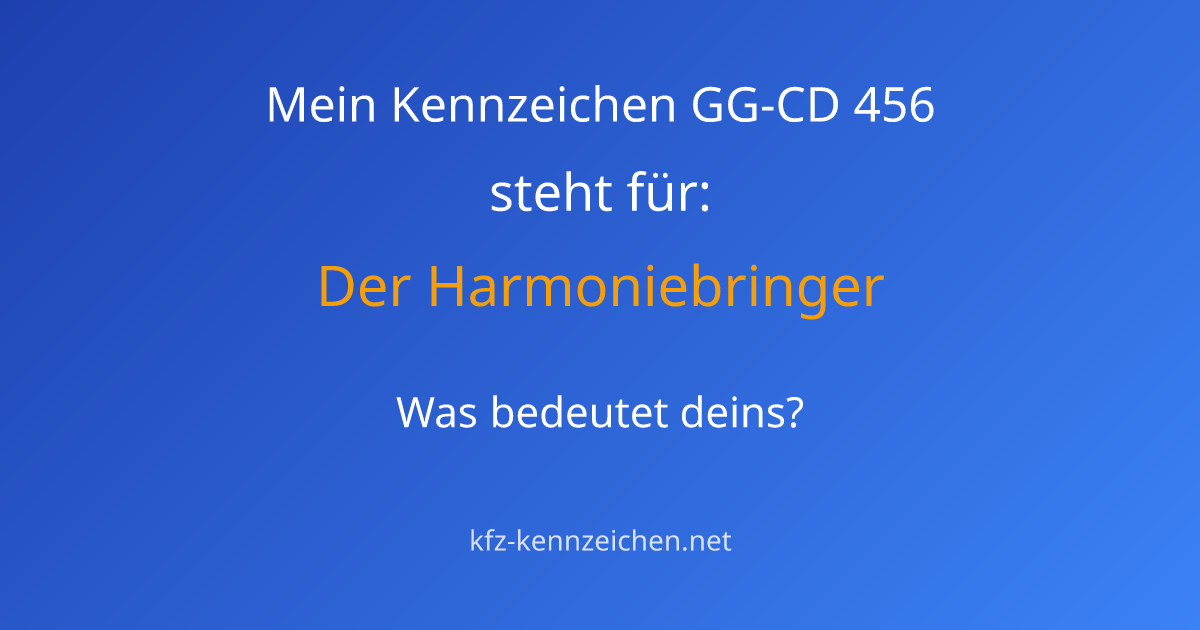 Numerologie-Analyse für Kennzeichen GG-CD 456
