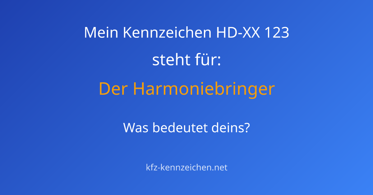 Numerologie-Analyse für Kennzeichen HD-XX 123