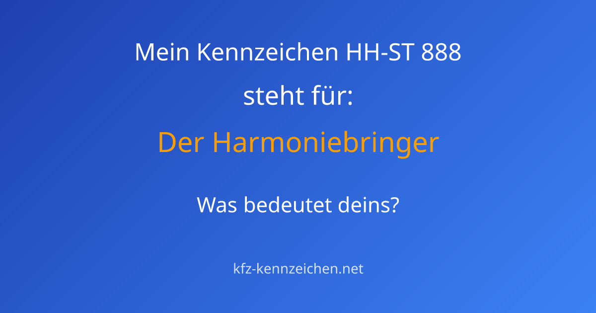 Numerologie-Analyse für Kennzeichen HH-ST 888