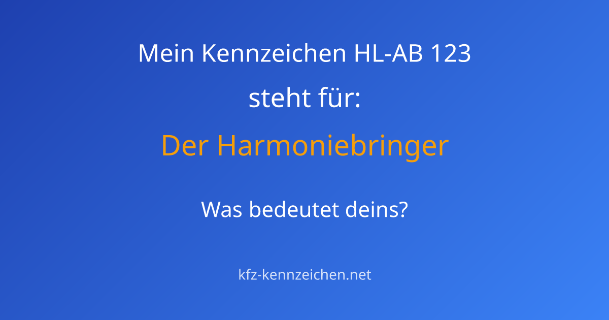 Numerologie-Analyse für Kennzeichen HL-AB 123