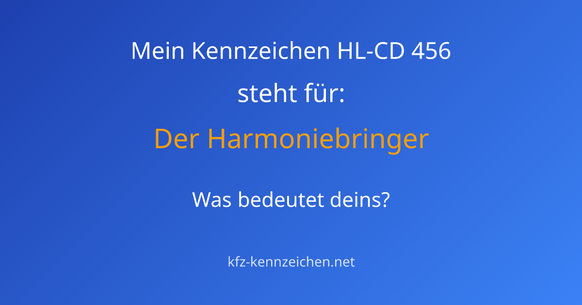 Numerologie-Analyse für Kennzeichen HL-CD 456
