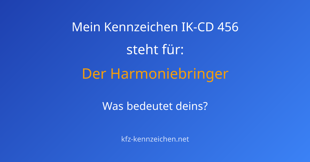 Numerologie-Analyse für Kennzeichen IK-CD 456