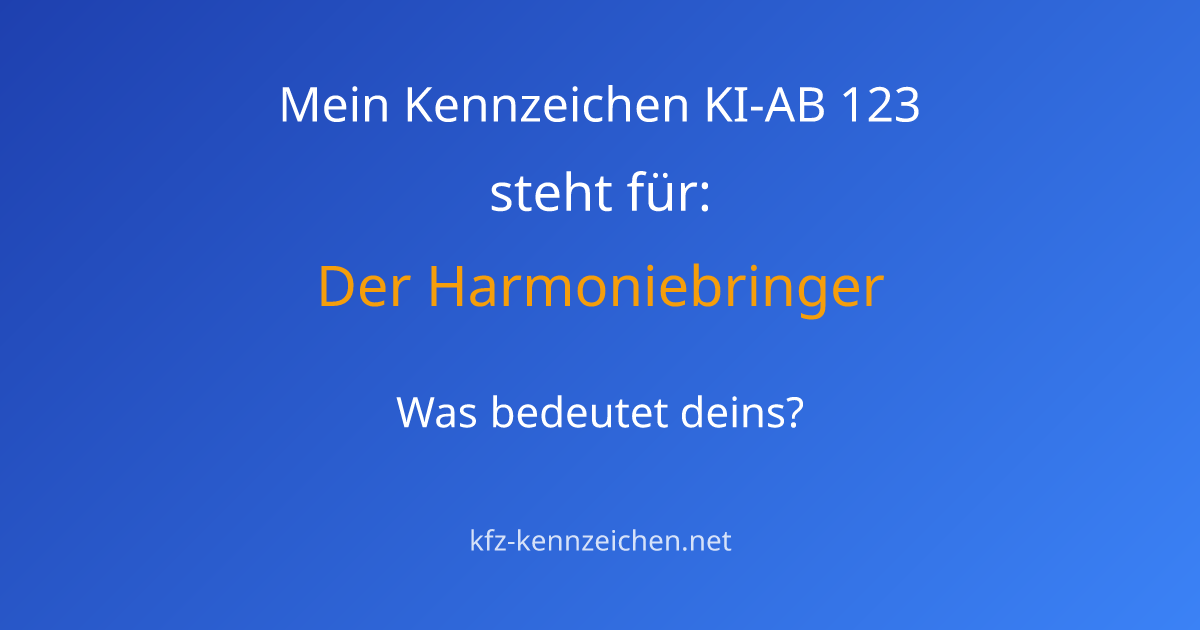Numerologie-Analyse für Kennzeichen KI-AB 123