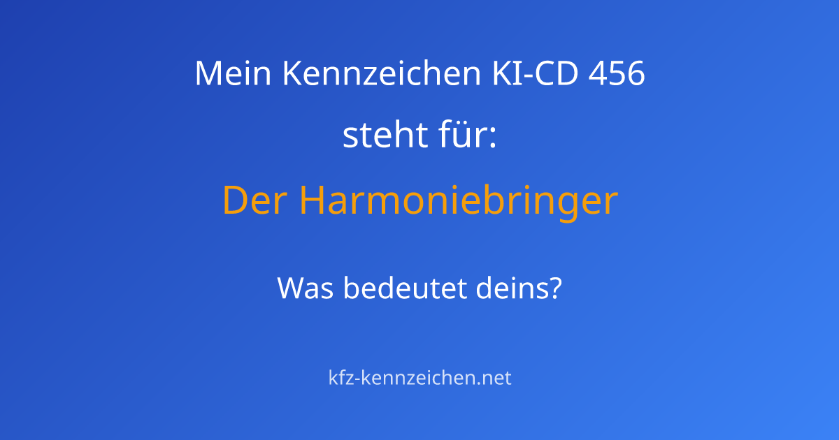 Numerologie-Analyse für Kennzeichen KI-CD 456