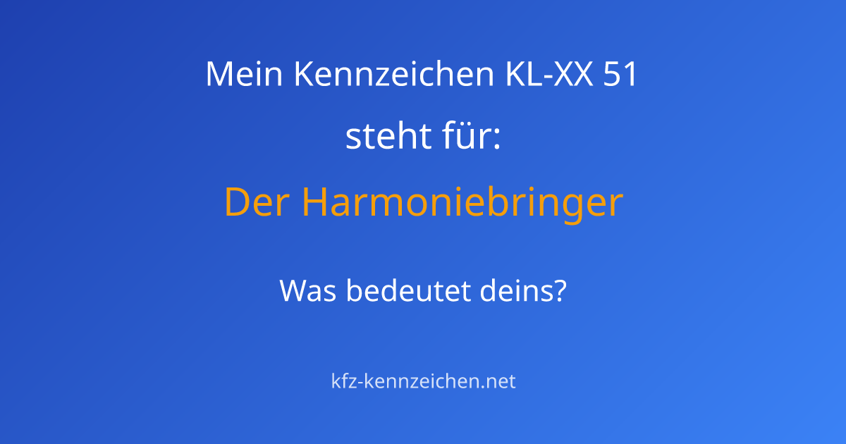 Numerologie-Analyse für Kennzeichen KL-XX 51