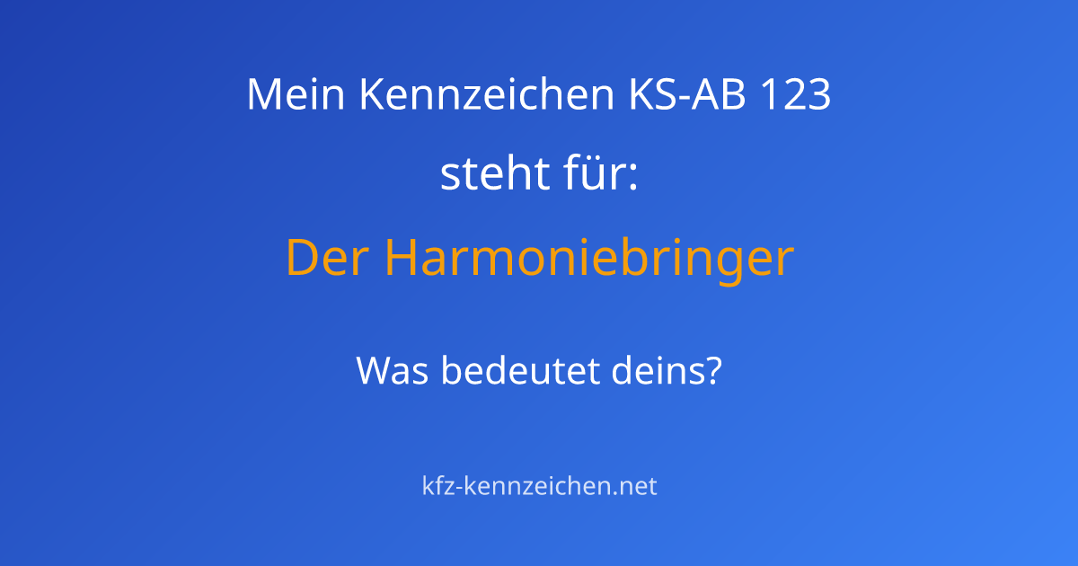 Numerologie-Analyse für Kennzeichen KS-AB 123