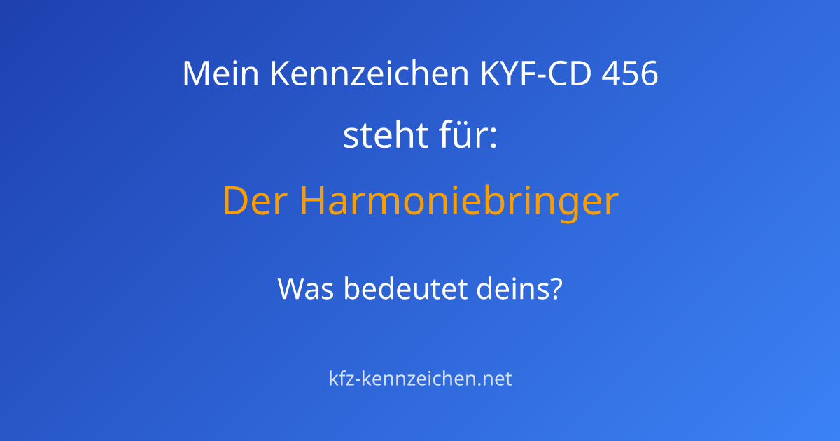 Numerologie-Analyse für Kennzeichen KYF-CD 456