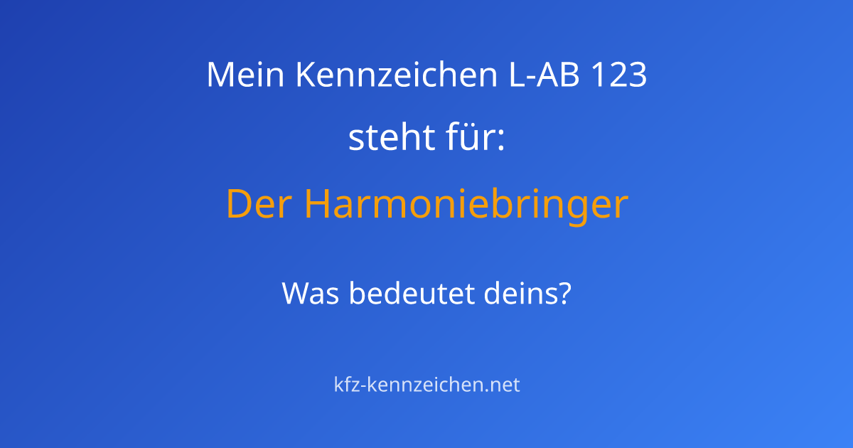 Numerologie-Analyse für Kennzeichen L-AB 123