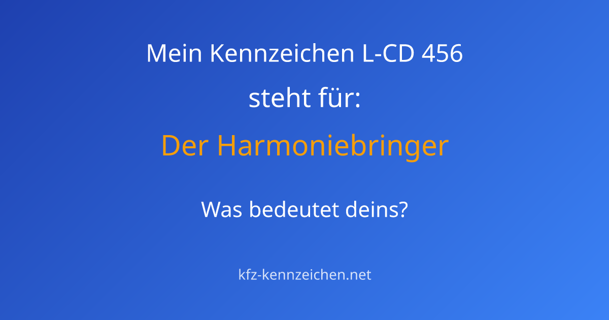 Numerologie-Analyse für Kennzeichen L-CD 456