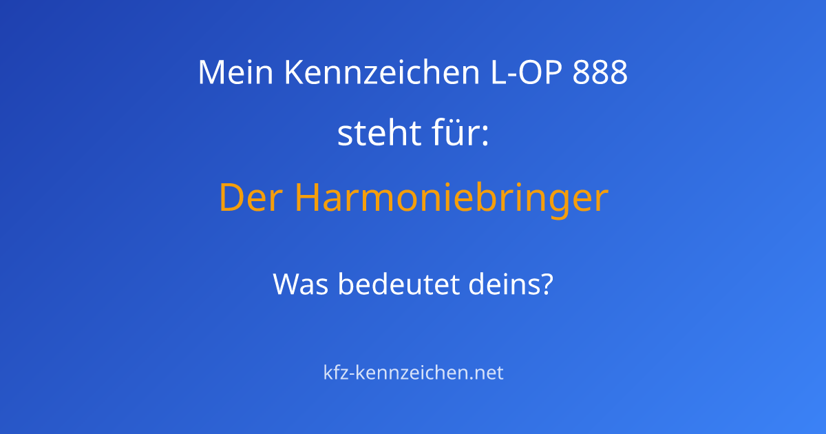 Numerologie-Analyse für Kennzeichen L-OP 888