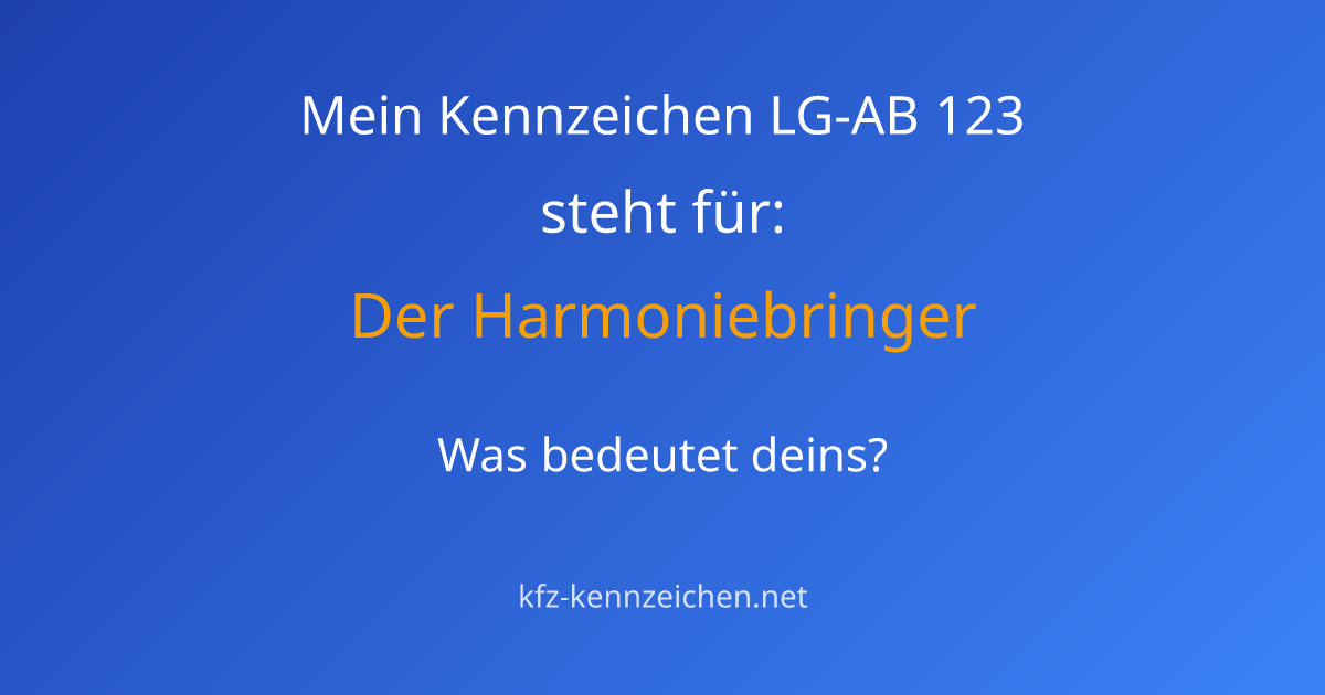 Numerologie-Analyse für Kennzeichen LG-AB 123