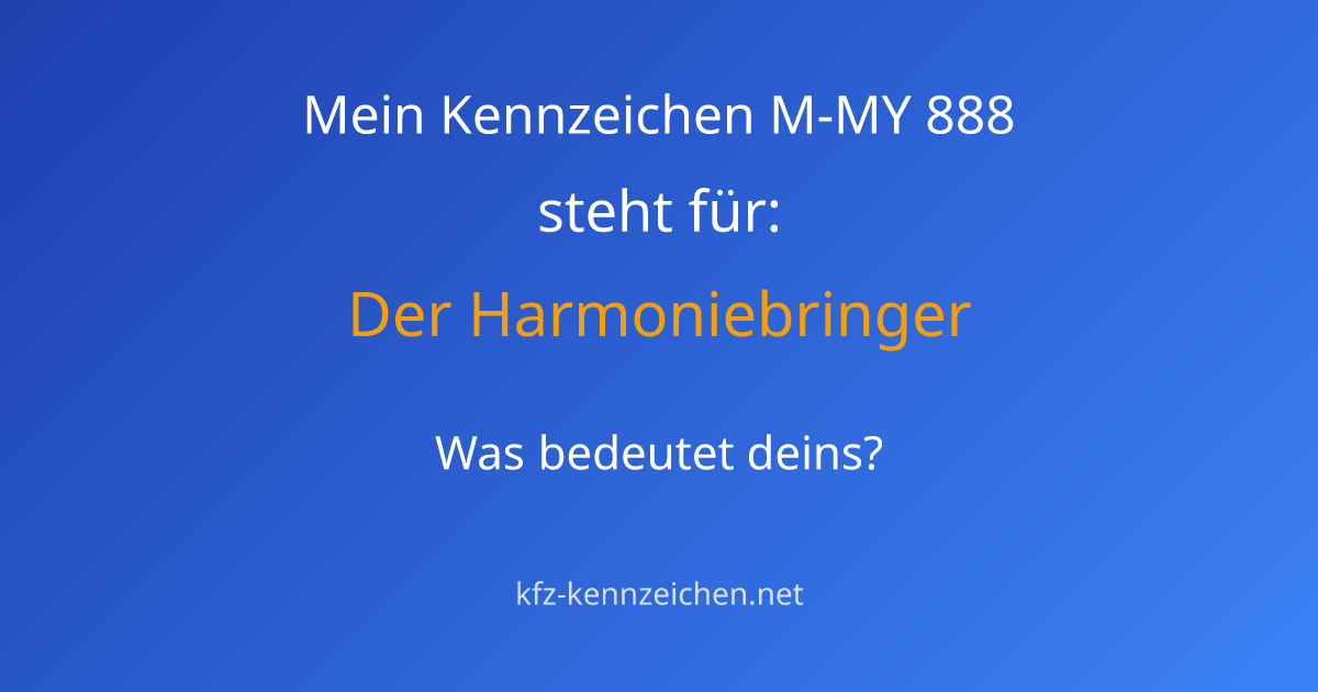 Numerologie-Analyse für Kennzeichen M-MY 888