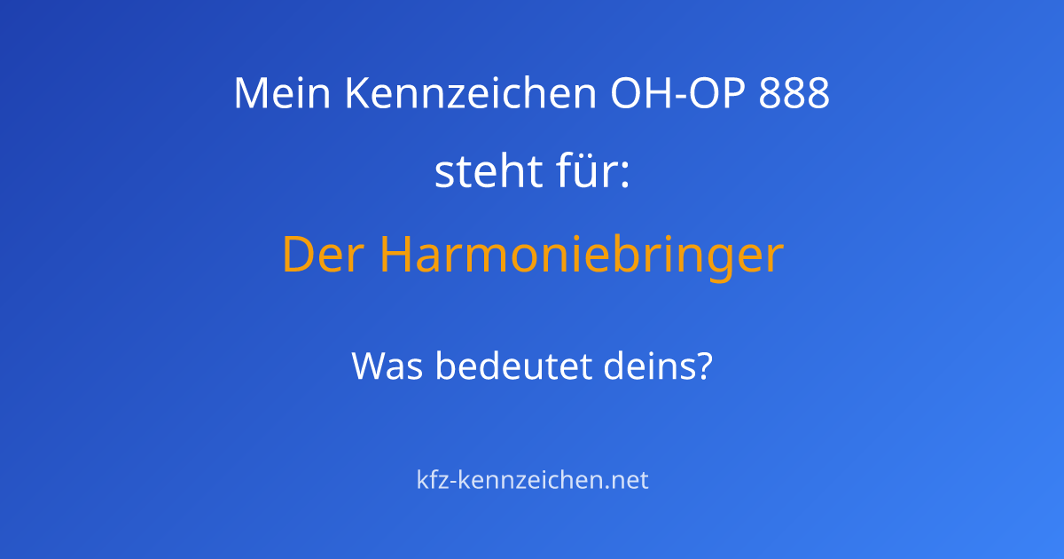Numerologie-Analyse für Kennzeichen OH-OP 888