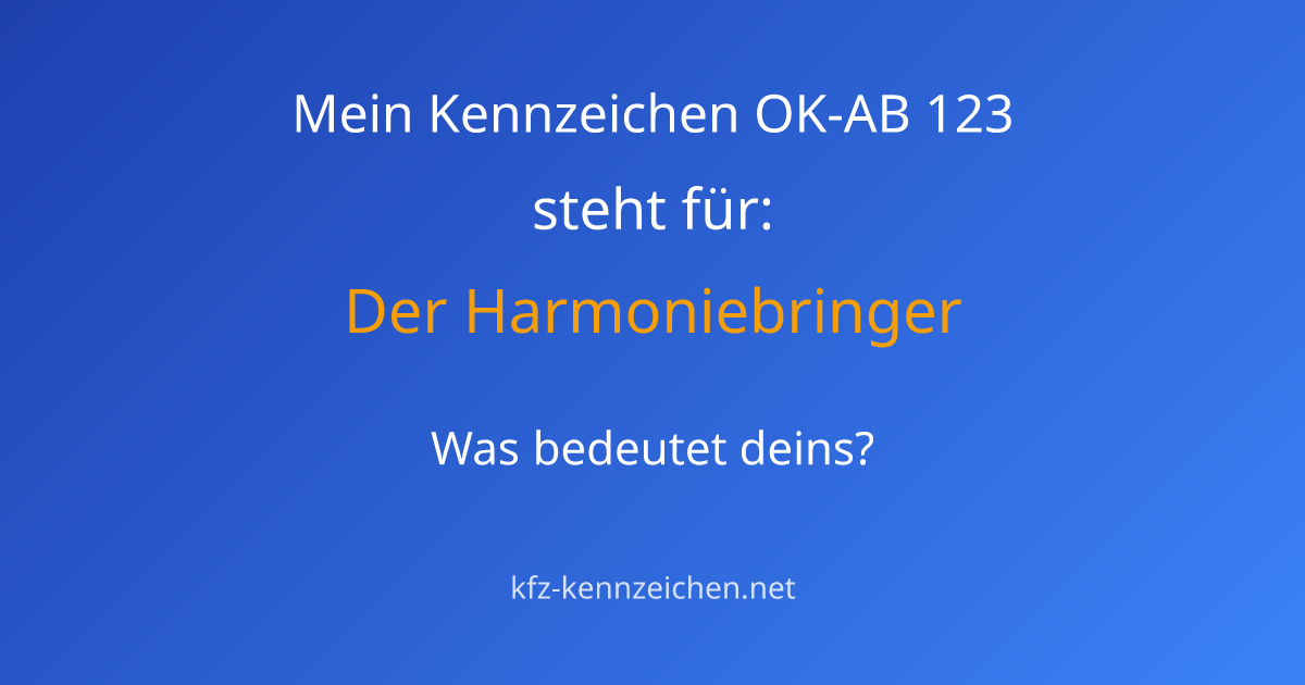 Numerologie-Analyse für Kennzeichen OK-AB 123