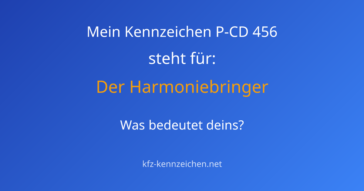 Numerologie-Analyse für Kennzeichen P-CD 456