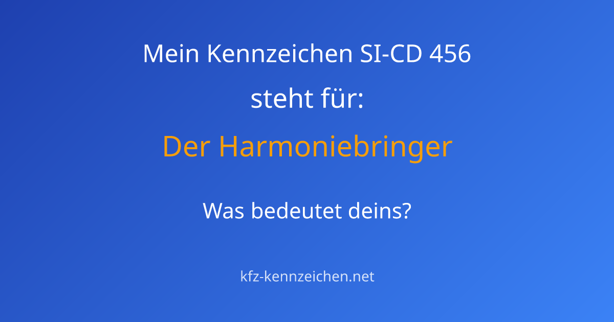 Numerologie-Analyse für Kennzeichen SI-CD 456
