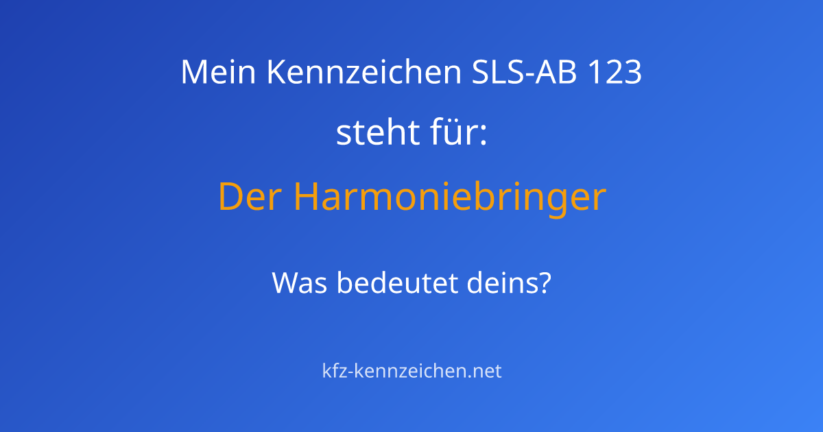 Numerologie-Analyse für Kennzeichen SLS-AB 123