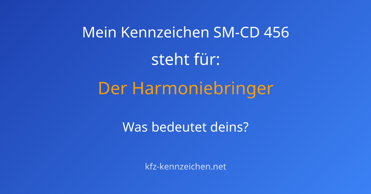 Numerologie-Analyse für Kennzeichen SM-CD 456