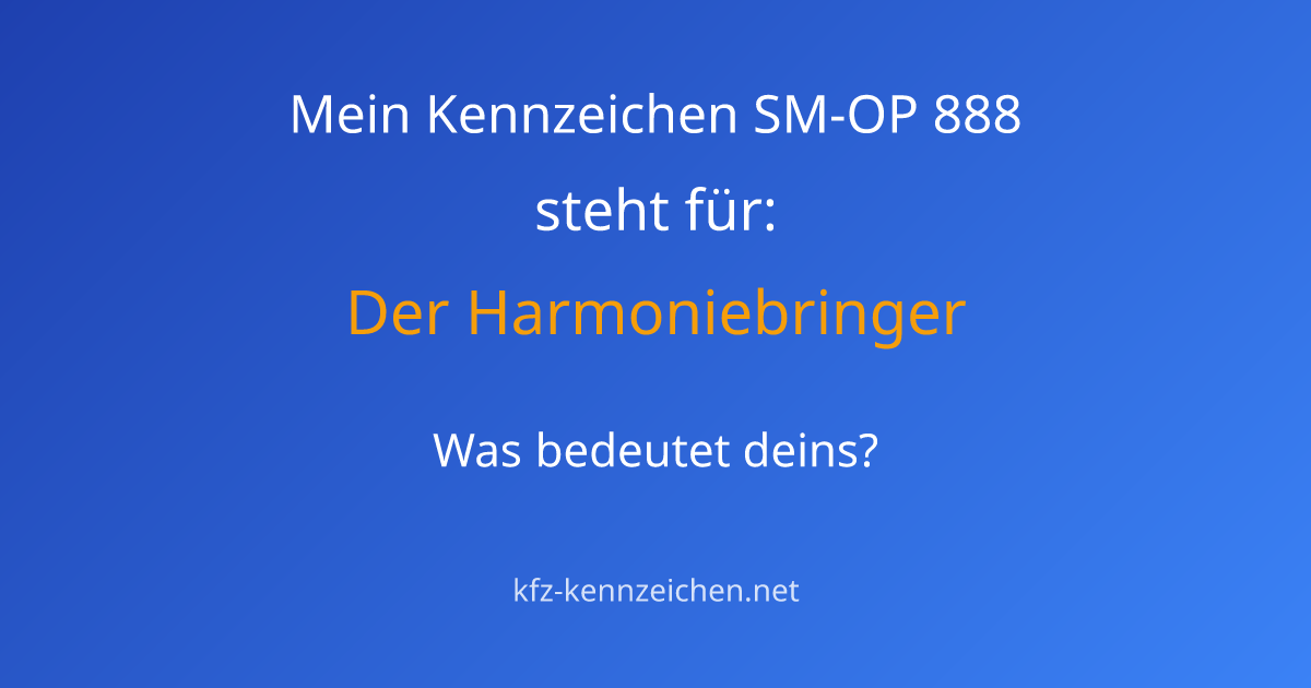 Numerologie-Analyse für Kennzeichen SM-OP 888