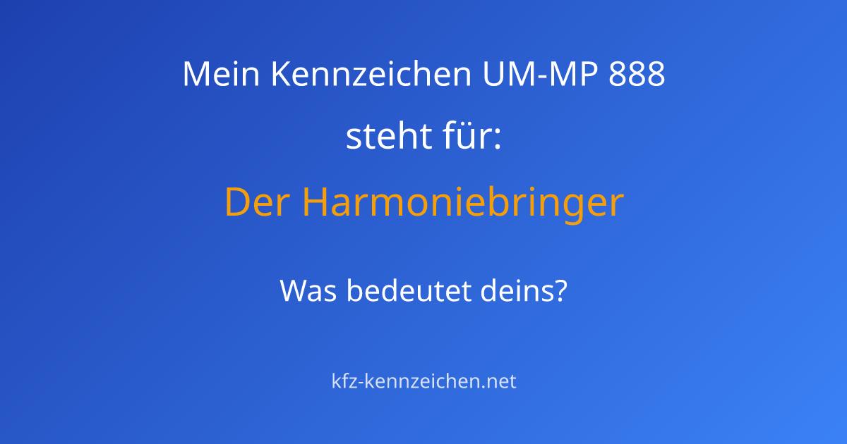 Numerologie-Analyse für Kennzeichen UM-MP 888