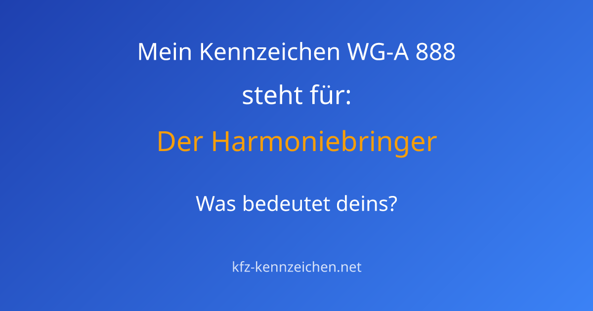 Numerologie-Analyse für Kennzeichen WG-A 888