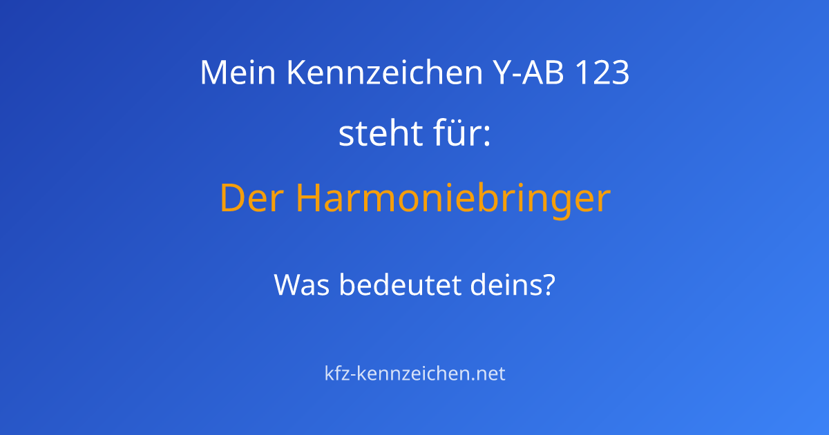 Numerologie-Analyse für Kennzeichen Y-AB 123