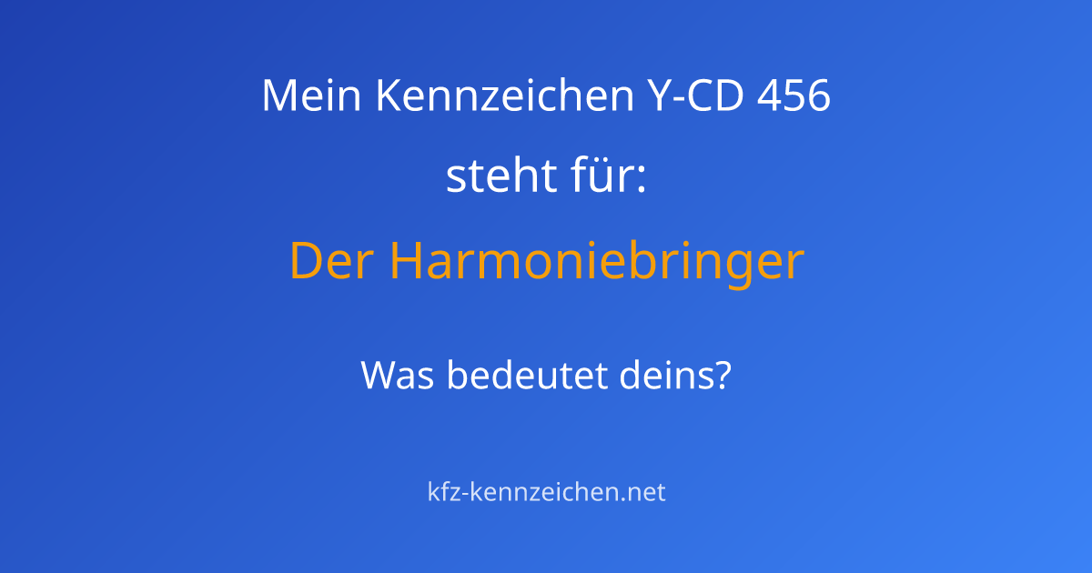 Numerologie-Analyse für Kennzeichen Y-CD 456