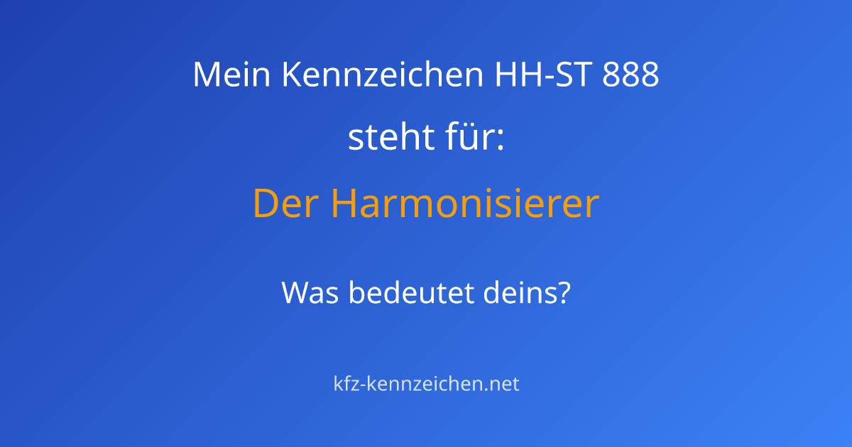 Numerologie-Analyse für Kennzeichen HH-ST 888