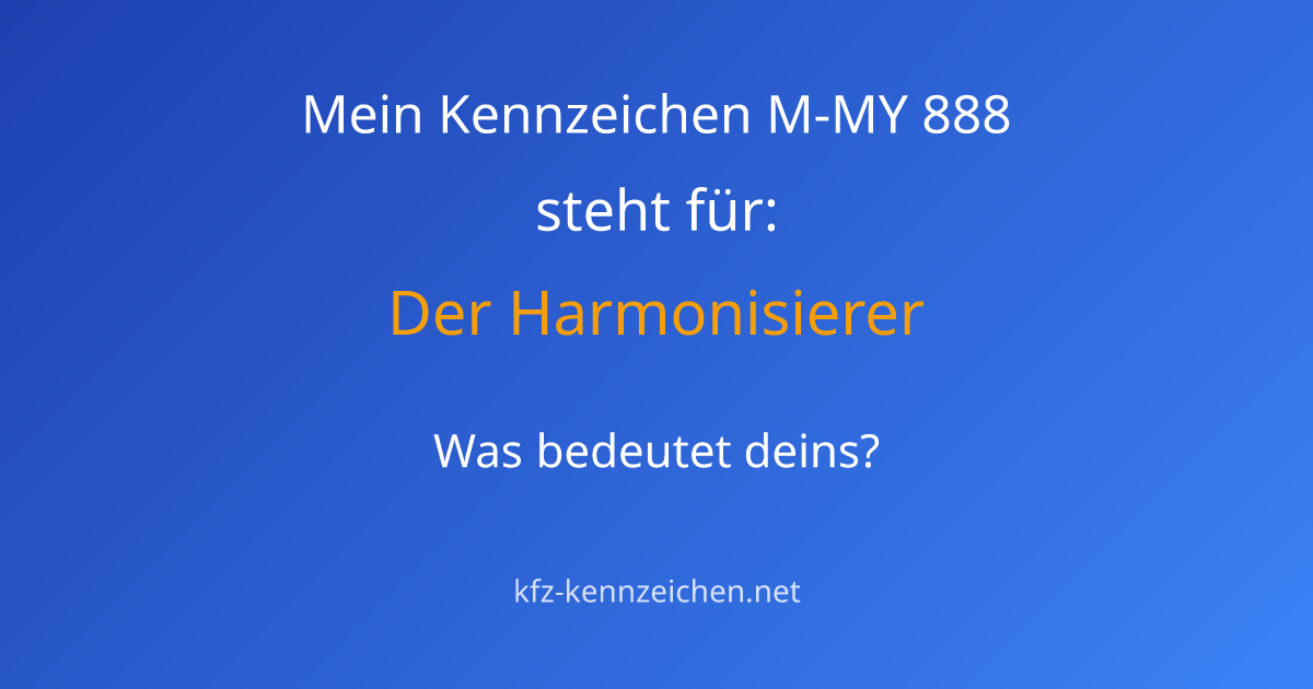 Numerologie-Analyse für Kennzeichen M-MY 888