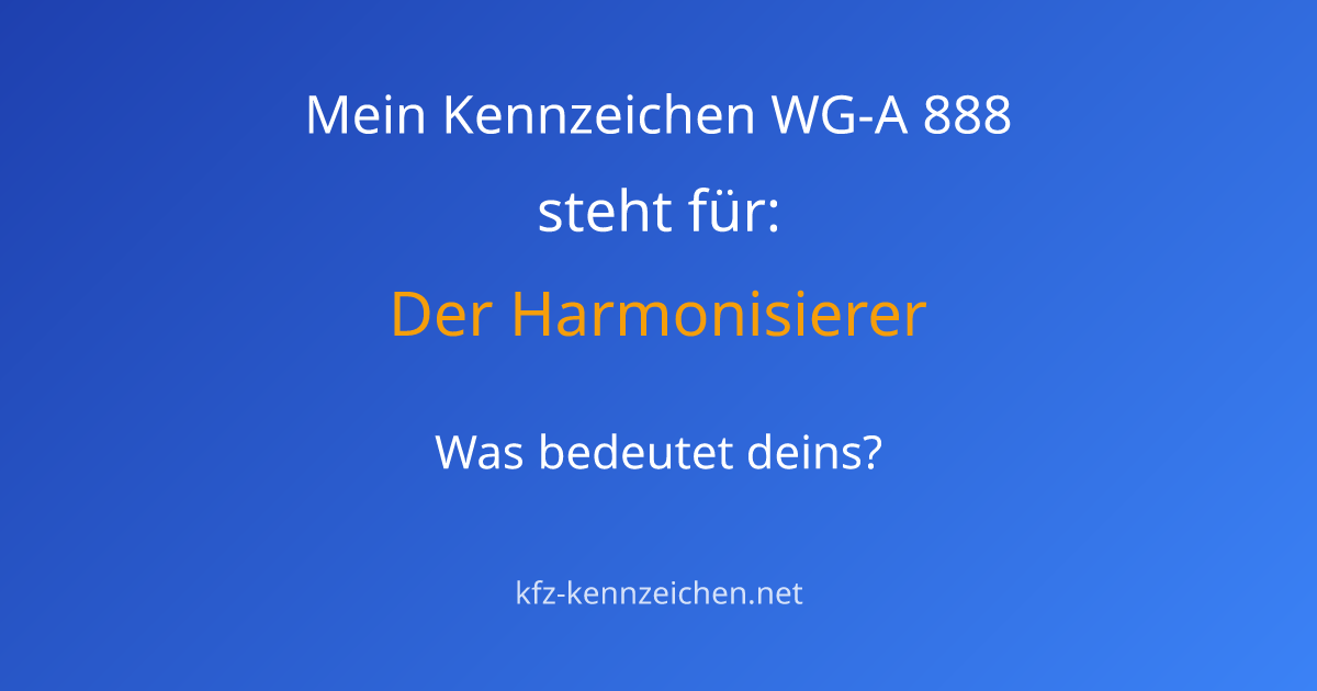 Numerologie-Analyse für Kennzeichen WG-A 888