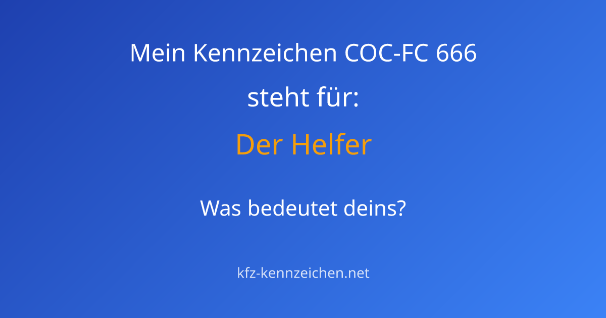 Numerologie-Analyse für Kennzeichen COC-FC 666