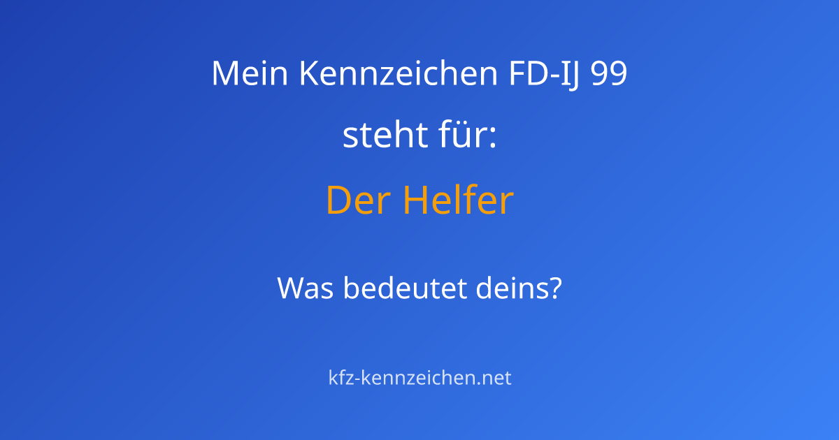 Numerologie-Analyse für Kennzeichen FD-IJ 99