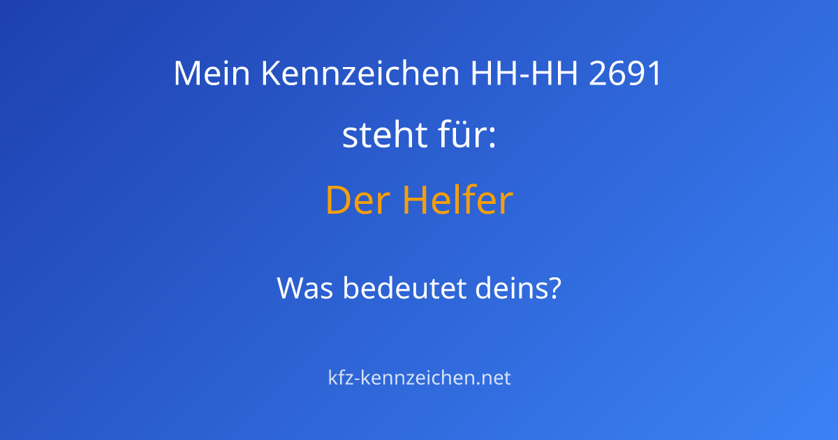 Numerologie-Analyse für Kennzeichen HH-HH 2691