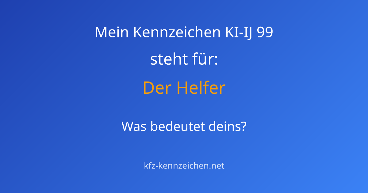 Numerologie-Analyse für Kennzeichen KI-IJ 99