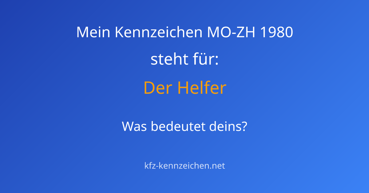 Numerologie-Analyse für Kennzeichen MO-ZH 1980