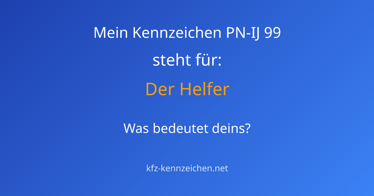 Numerologie-Analyse für Kennzeichen PN-IJ 99