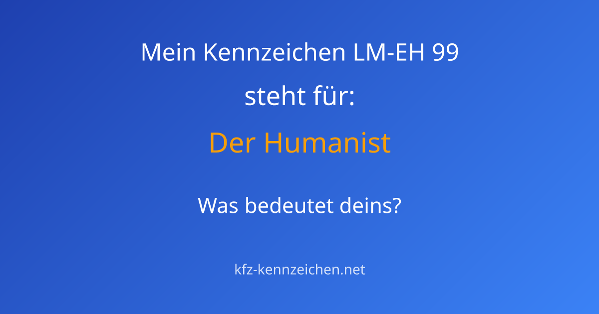 Numerologie-Analyse für Kennzeichen LM-EH 99