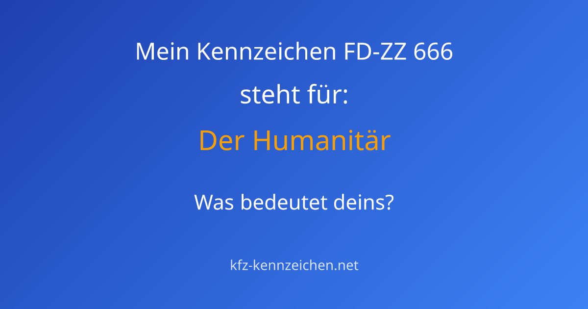 Numerologie-Analyse für Kennzeichen FD-ZZ 666