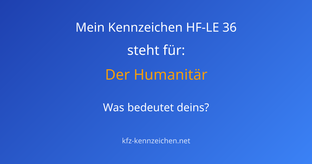 Numerologie-Analyse für Kennzeichen HF-LE 36