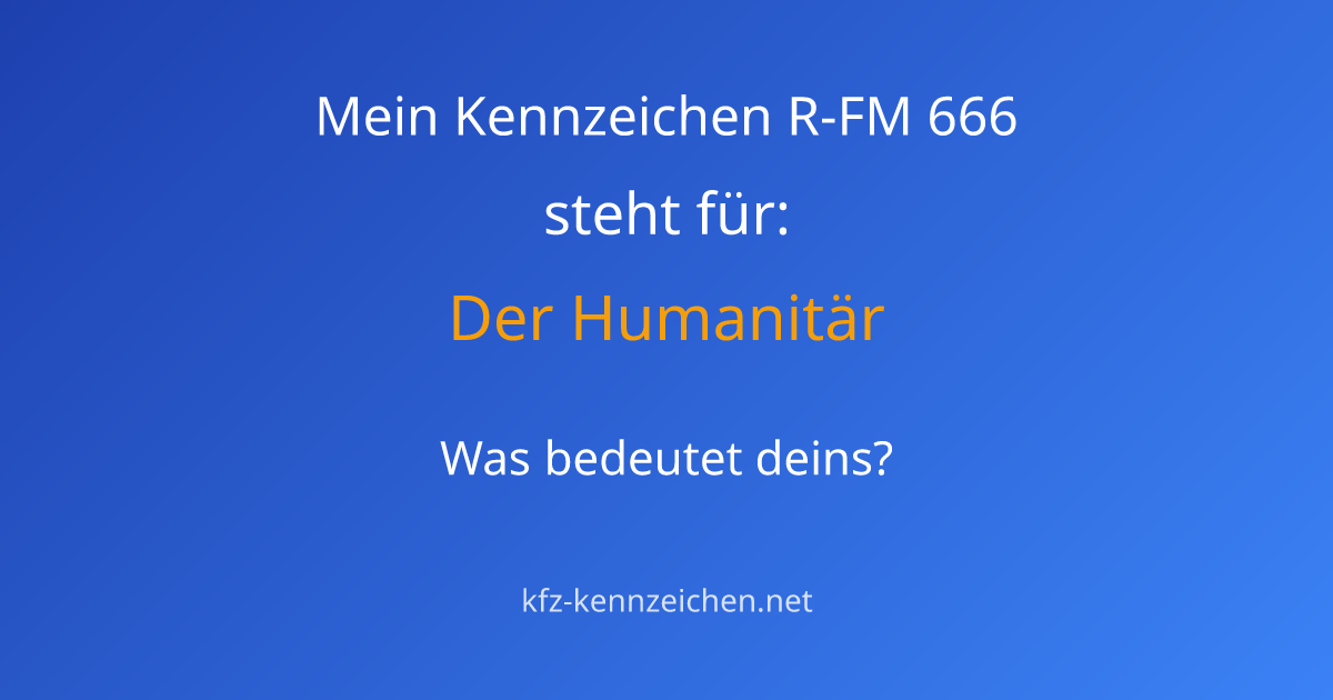 Numerologie-Analyse für Kennzeichen R-FM 666