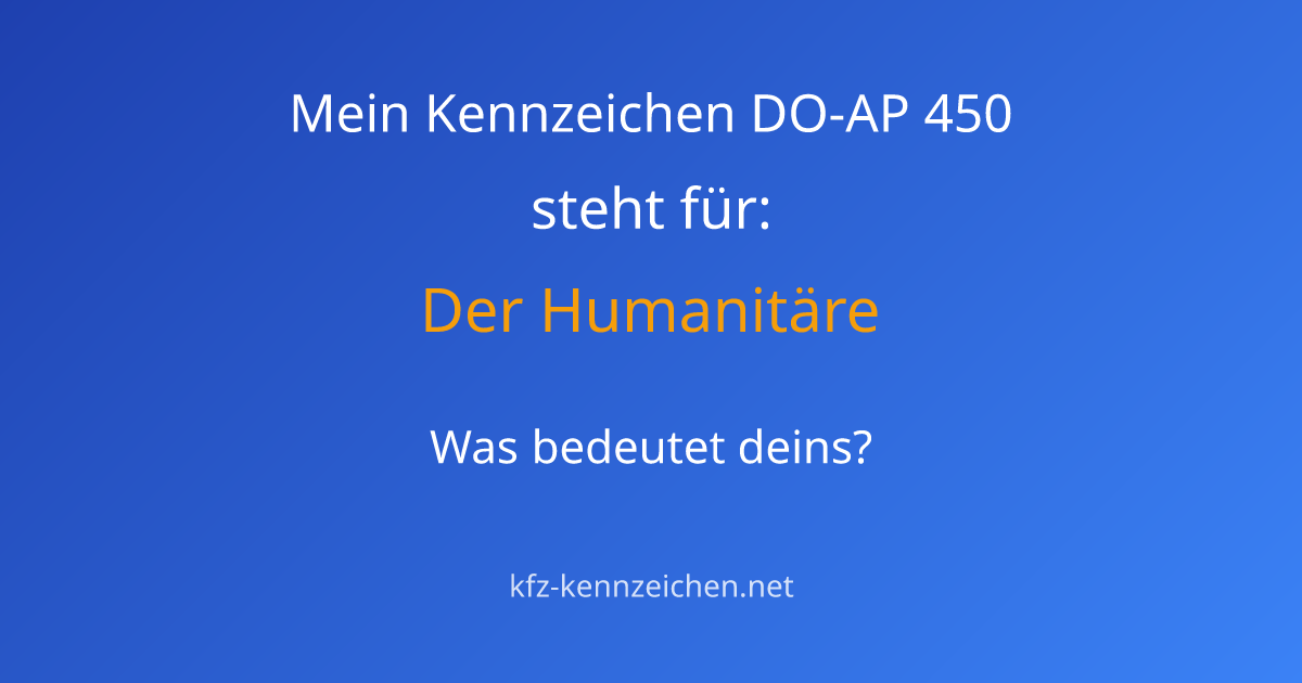 Numerologie-Analyse für Kennzeichen DO-AP 450