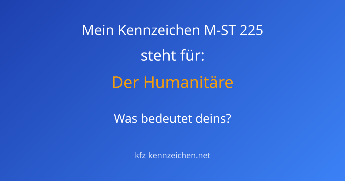Numerologie-Analyse für Kennzeichen M-ST 225