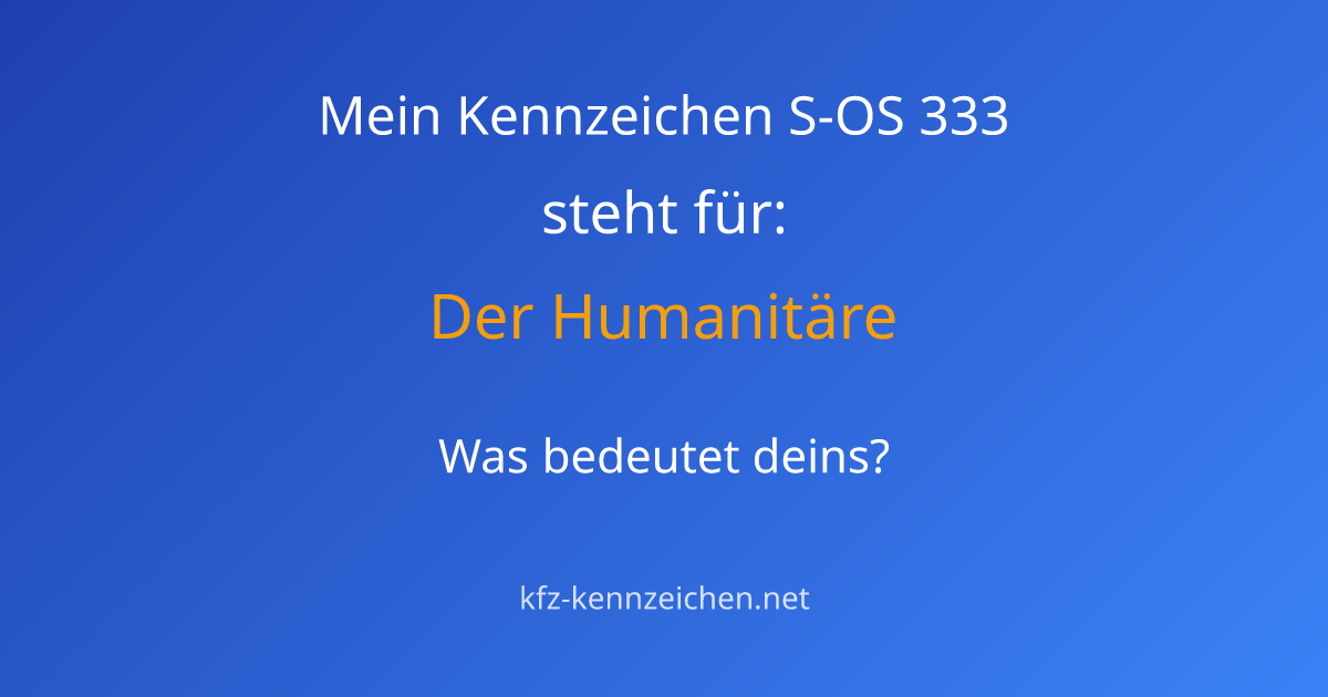 Numerologie-Analyse für Kennzeichen S-OS 333