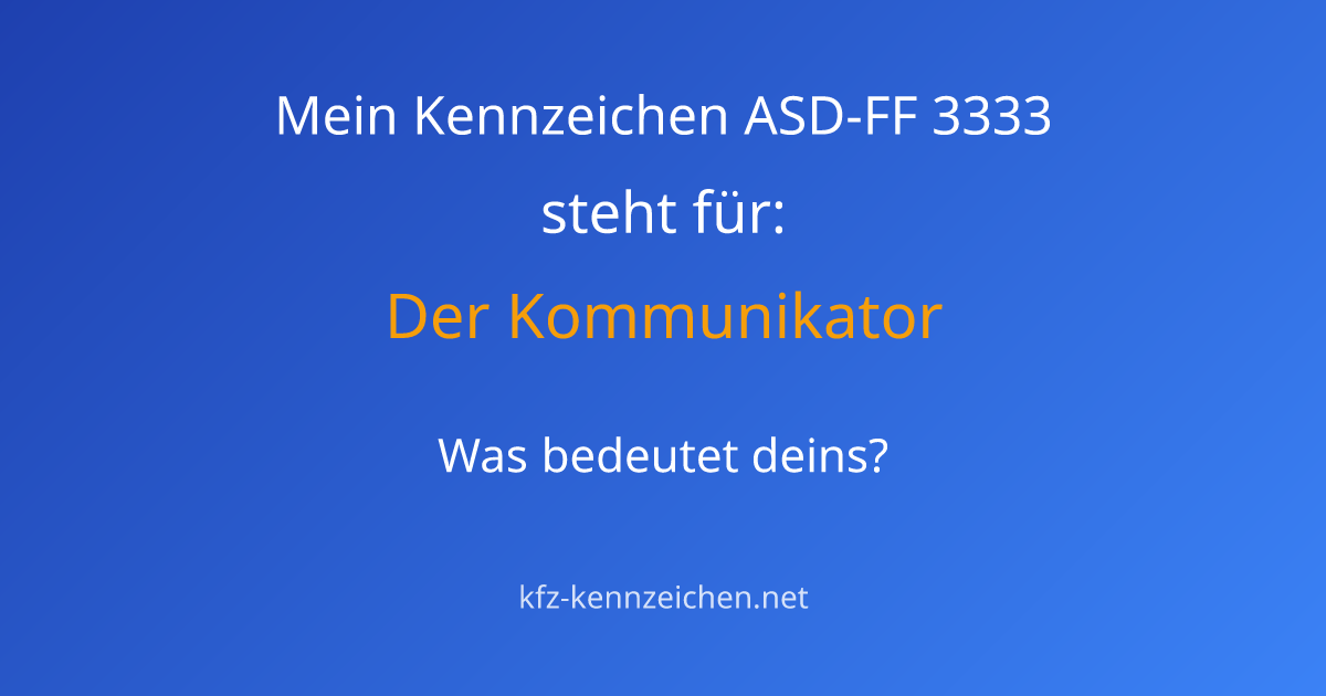 Numerologie-Analyse für Kennzeichen ASD-FF 3333