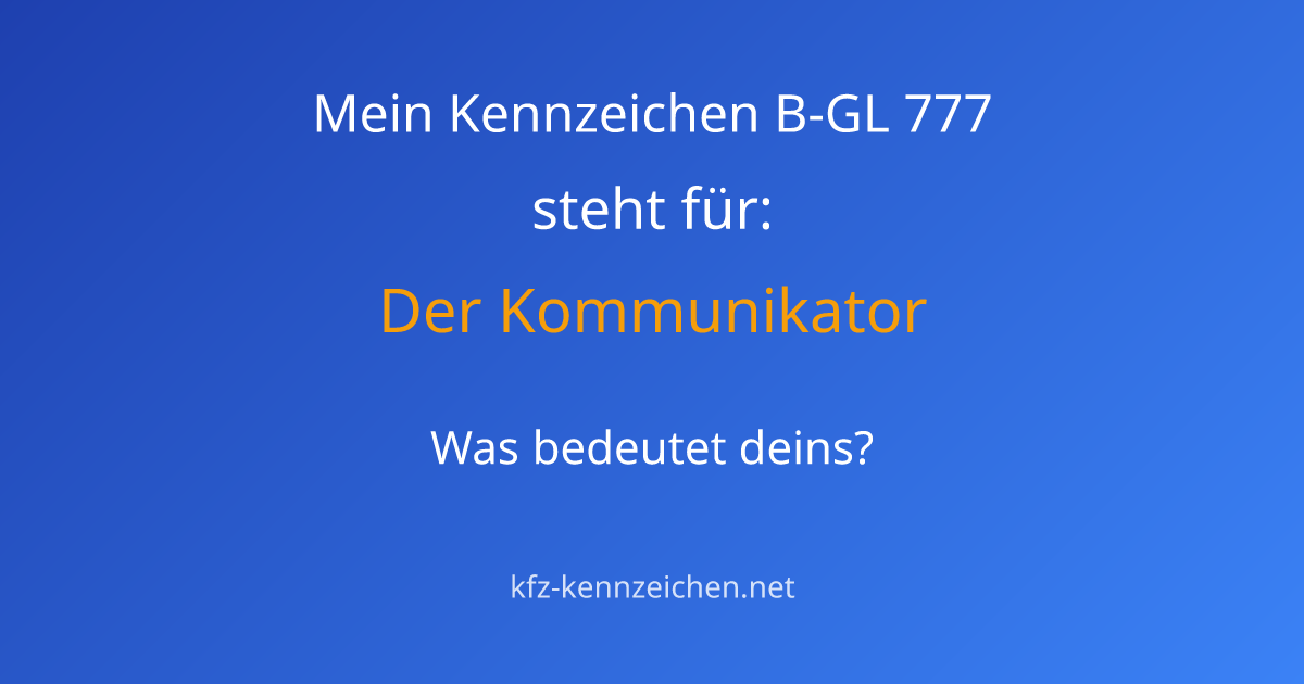 Numerologie-Analyse für Kennzeichen B-GL 777