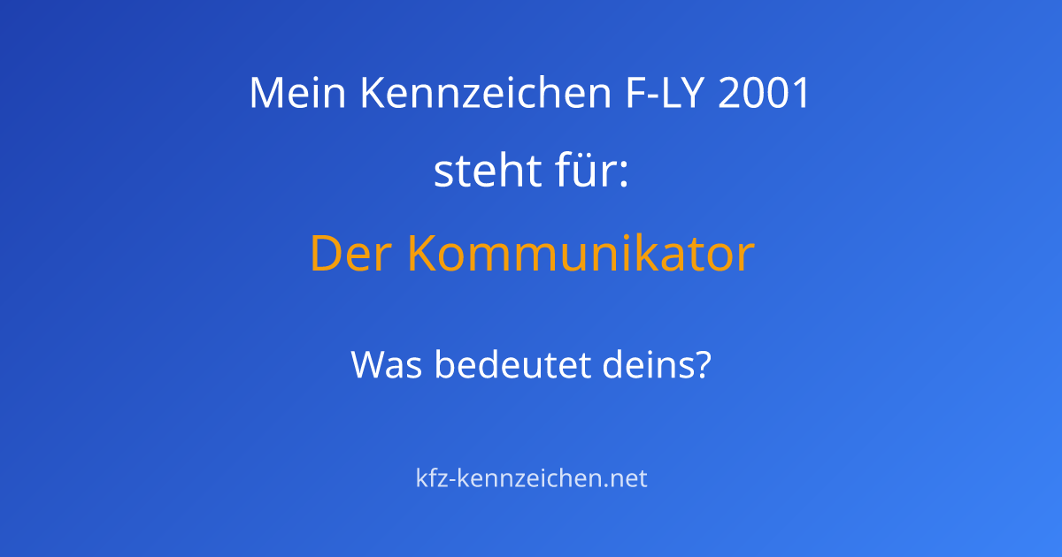 Numerologie-Analyse für Kennzeichen F-LY 2001