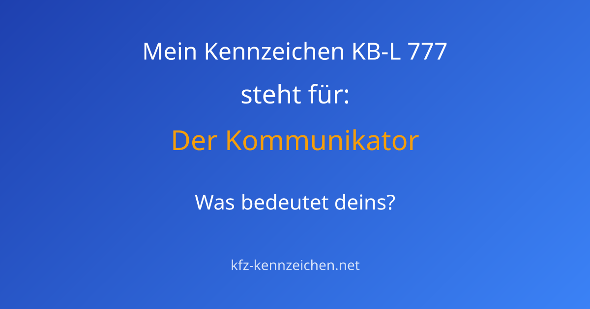 Numerologie-Analyse für Kennzeichen KB-L 777